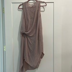 Zara assymetric hem twist front midi dress